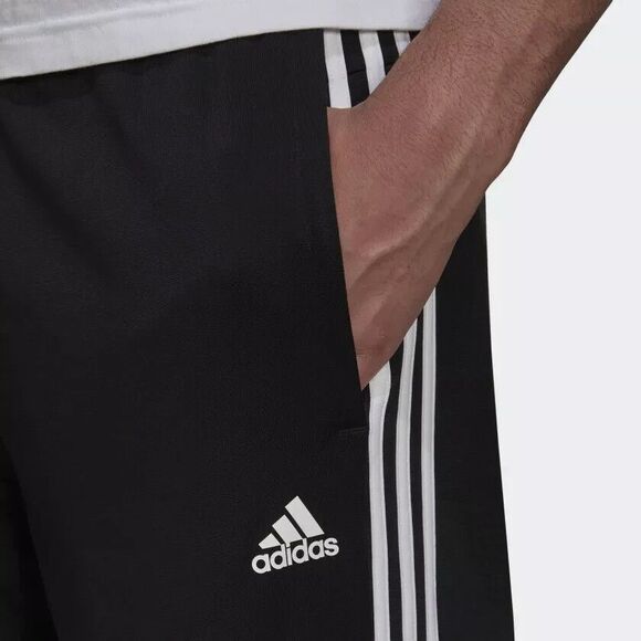 Adidas Track Pants Men's Small 26x32 Black 3-Stripes Open Hem H46110 - Picture 9 of 10